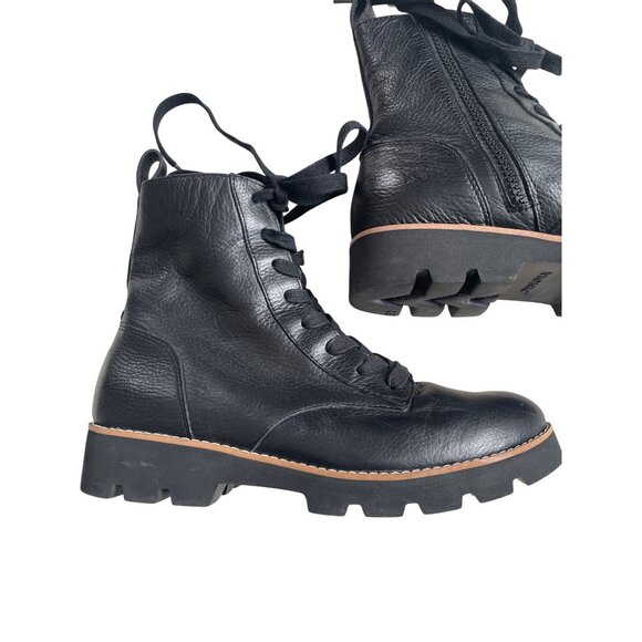 Vionic Women's 6.5 Lani Black Leather Lace Up Moto Combat Boots EUC Orthotic - Picture 10 of 12